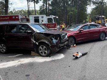 Four-vehicle wreck occurs at five-way intersection