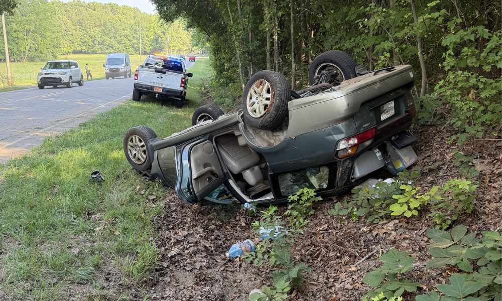 Driver and dog uninjured after Subaru flips in Robbins