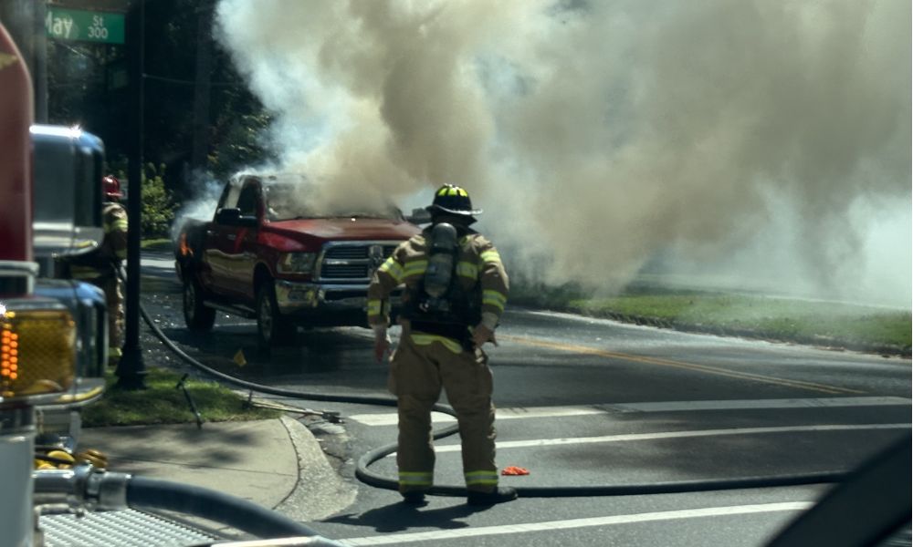 Vehicle fire shuts down Southern Pines intersection for about an hour