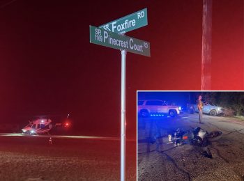 Motorcyclist airlifted after collision